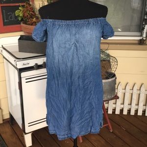 Cloth & Stone chambray cold shoulder dress
